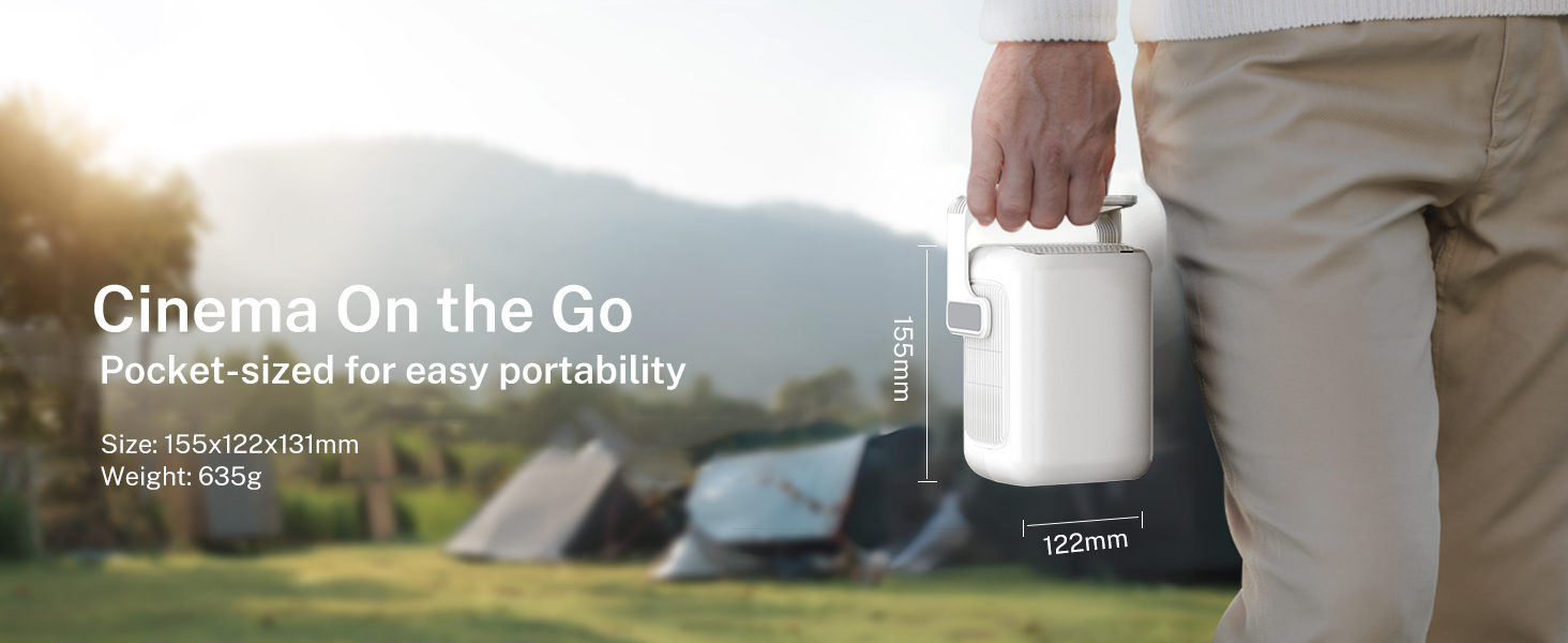 Проектор LYNCAST HY300 Pro: портативний, з Wi-Fi, Bluetooth, Android 11, 1080P/4K, поворотний 180°, для дому та на вулиці