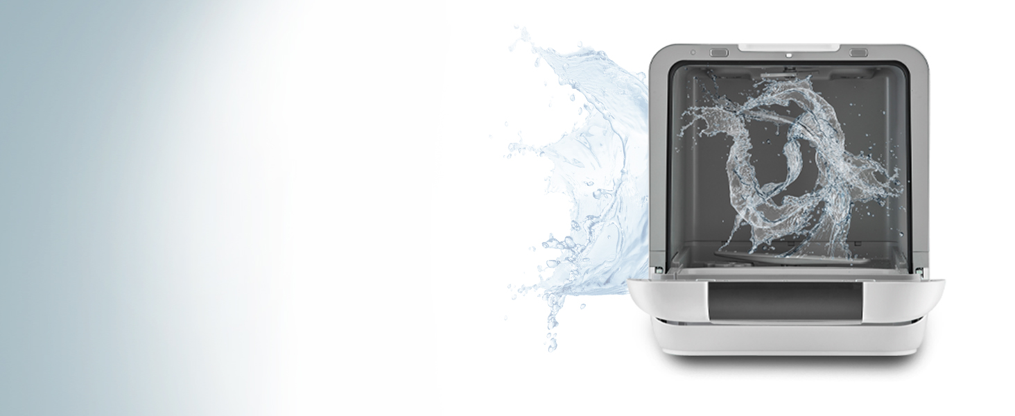 Портативна міні-мийка посуду HEINRICH'S: компактна, 6л, для дому, офісу, кемпінгу, 6 програм