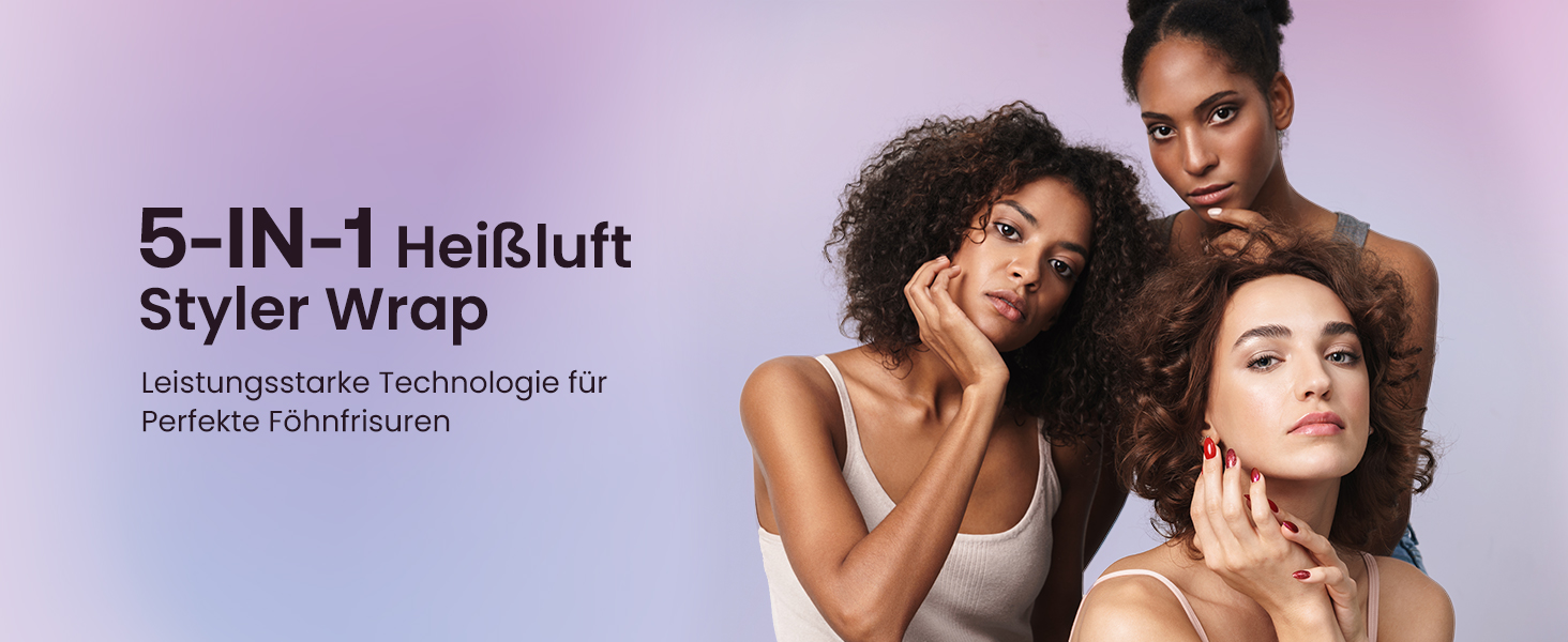 BESTOPE PRO Локкенстаб: Набір для створення локонів 5-в-1 з 3 насадками, регулюванням температури, швидким нагрівом, рукавичкою та кліпсами, рожеве золото (чорний 5-в-1)