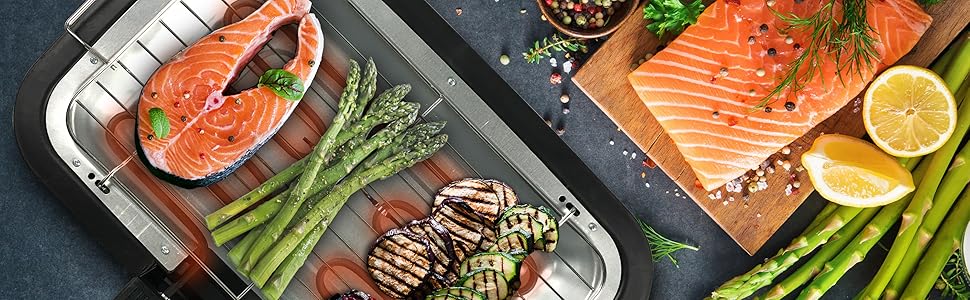 Електрогриль BEPER 90.871 з кришкою, антипригарна поверхня, нержавіюча сталь, чорний (2000 Вт)