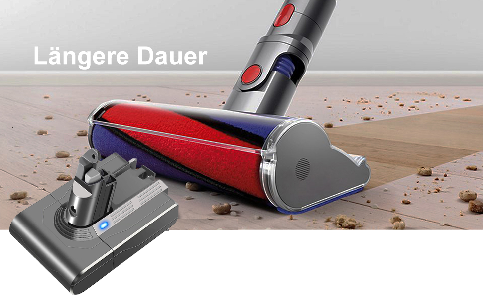 Змінна батарея DTK для акумулятора Dyson V6 SV04 DC58-DC74, 21,6 В 4000 мАг для різних моделей