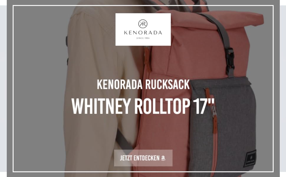 Рюкзак Kenorada Whitney Roll-Up Сучасний денний рюкзак з ролл-топом м'яке відділення для ноутбука (до 17 футів) регульовані плечові ремені два зовнішні відділення та внутрішнє відділення (рожевий/сірий)