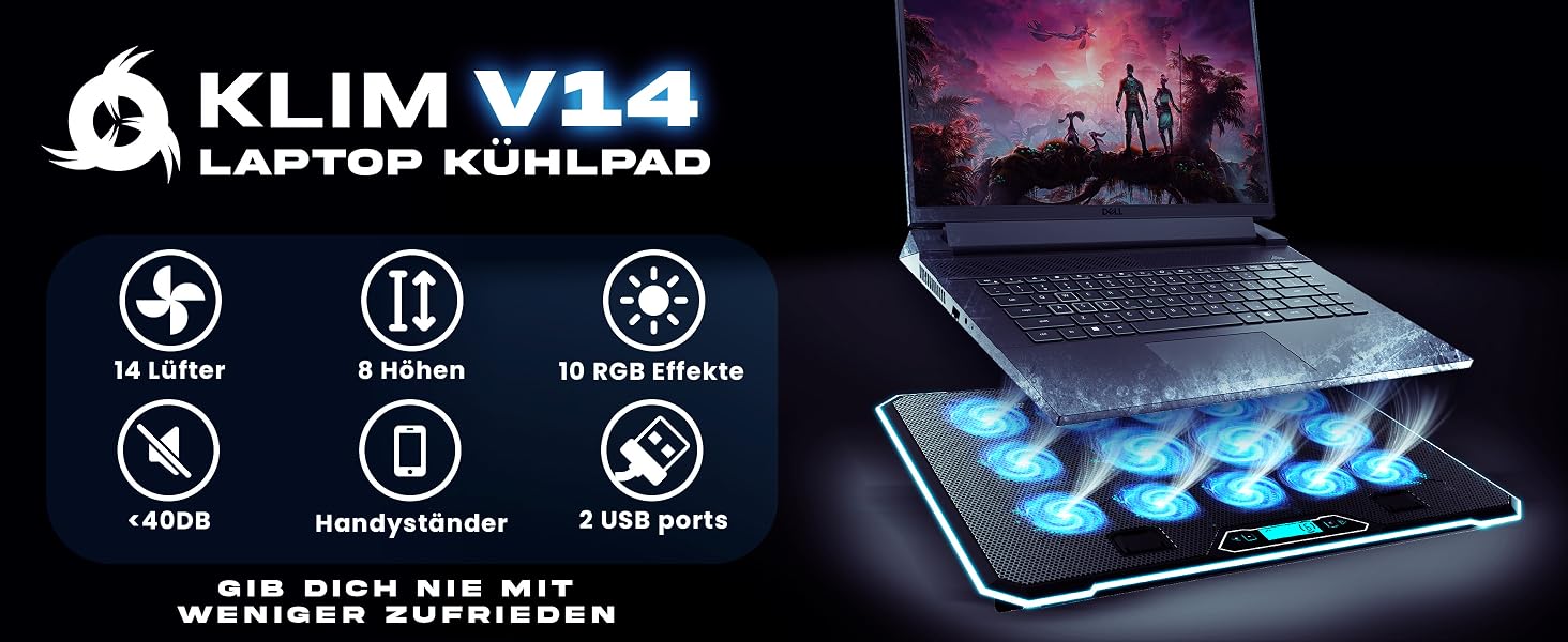 Ігровий охолоджувач для ноутбука V14 з RGB-підсвіткою та USB-портом