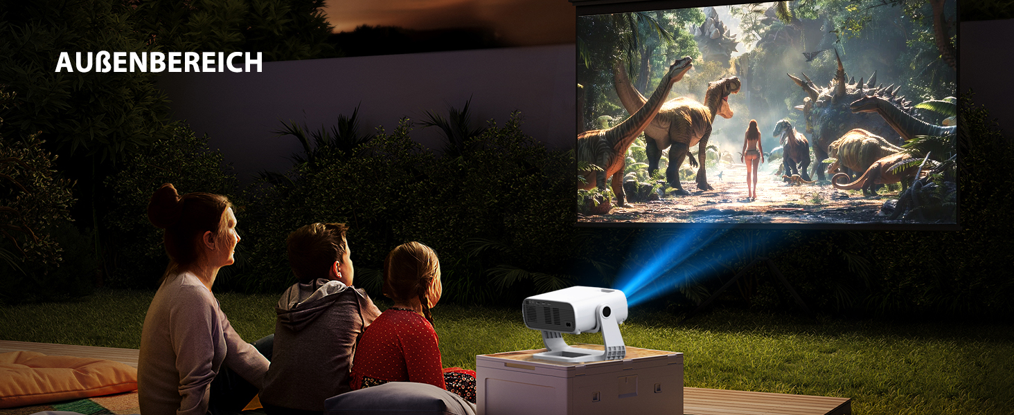 Розумний проєктор Beamer 4K Full HD 1080P, 25000 люмен, Android 11, WiFi 6, BT 5.2, обертовий штатив, для домашнього кінотеатру, сумісний з iOS/Android/Laptops, чорний