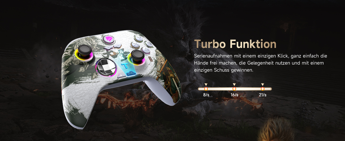 EasySMX X15 Бездротовий геймпад для ПК з RGB підсвіткою, аналоговий джойстик та тригери, Bluetooth для PC/Switch/Android/iOS