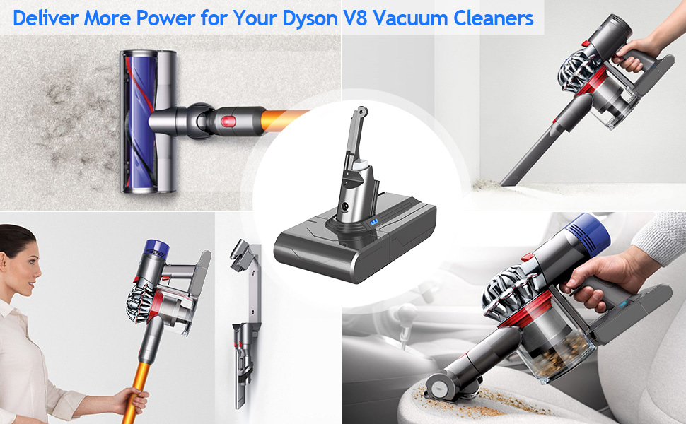 Змінна батарея 6 000 Агод для Dyson V8, 21,6 В Li-Ion для V8 Absolute/Animal/Fluffy, включно з попереднім фільтромщіткою