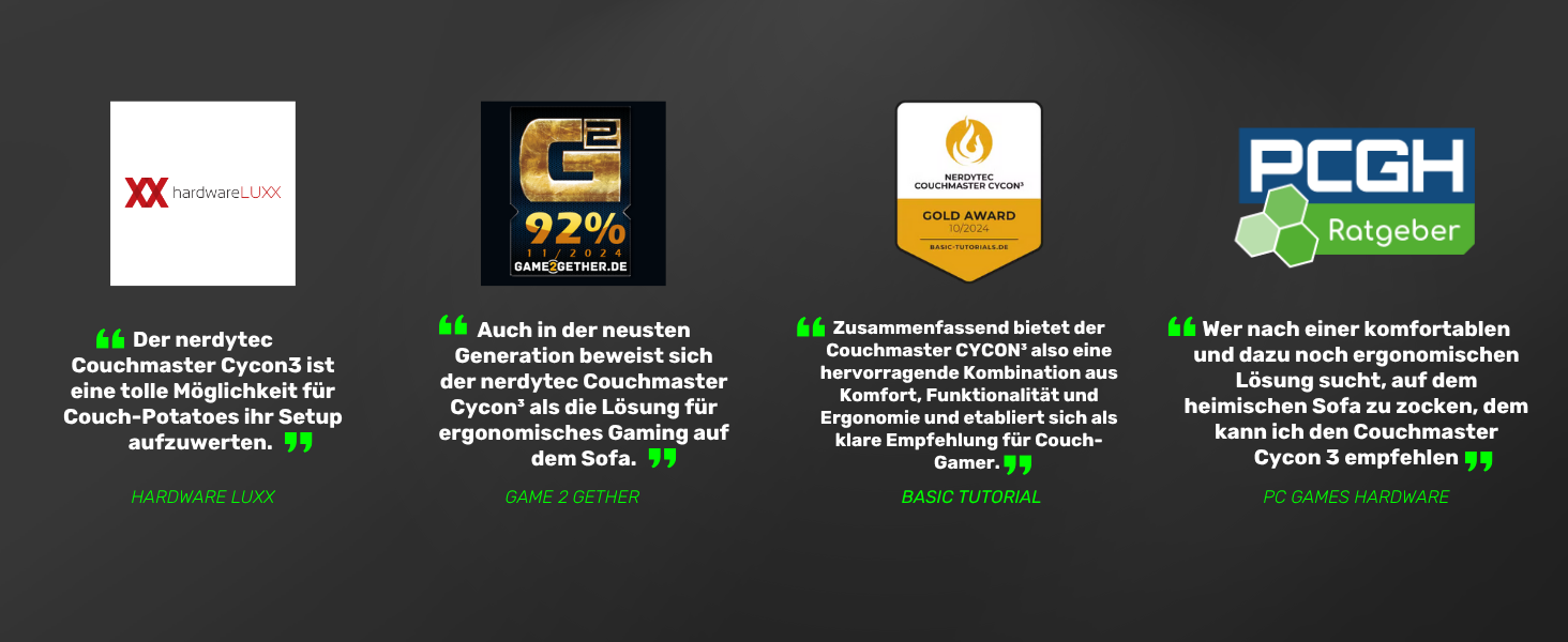 Couchmaster CYCON³ Black HORIZONLIGHT – стіл для ноутбука для геймінгу, чорний, з USB-хабом