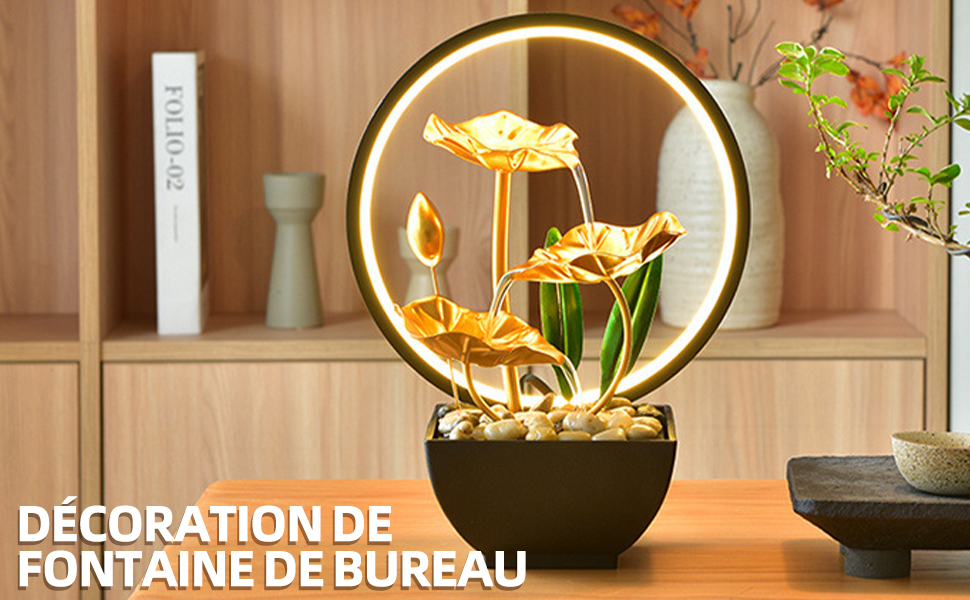 Фонтанчик для дому та саду Zimmerbrunnen LED: сучасний декор з підсвічуванням та безшумною помпою, 28 см