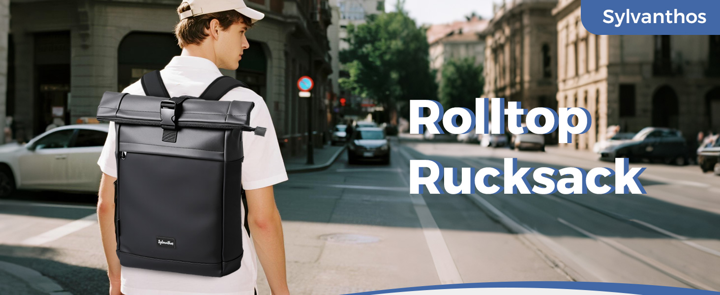 Водонепроникний рюкзак для ноутбука Rolltop (18-25 л), сірий, розмір L (30x13x48 см)