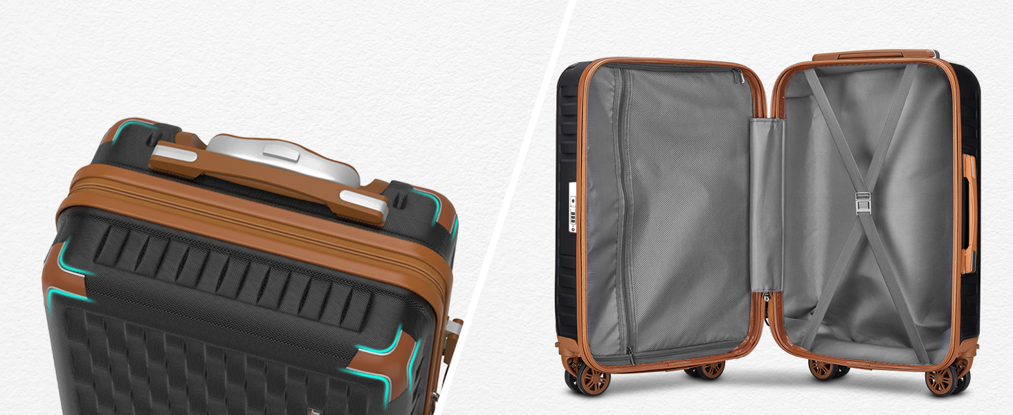 Набір валіз Melalenia 3 шт. з жорсткою обшивкою, чорний (M 53см + L 63см + XL 73см), з TSA замком та 4 колесами