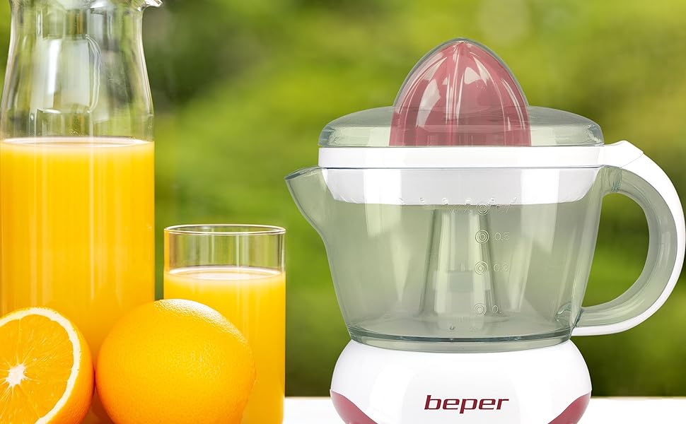 Електрична цитрусожумалка Beper BP.101H 700 мл, біло-червона