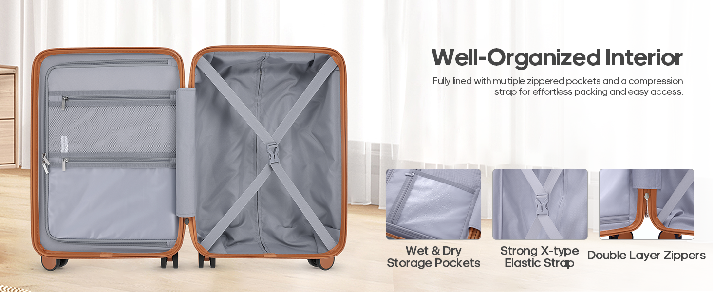 Набір валіз Roadcheer 5 в 1: рожевий дорожній набір з полікарбонату з TSA-замком | Чемодан на коліщатках, рюкзак, кулькові сумки, сумка для взуття