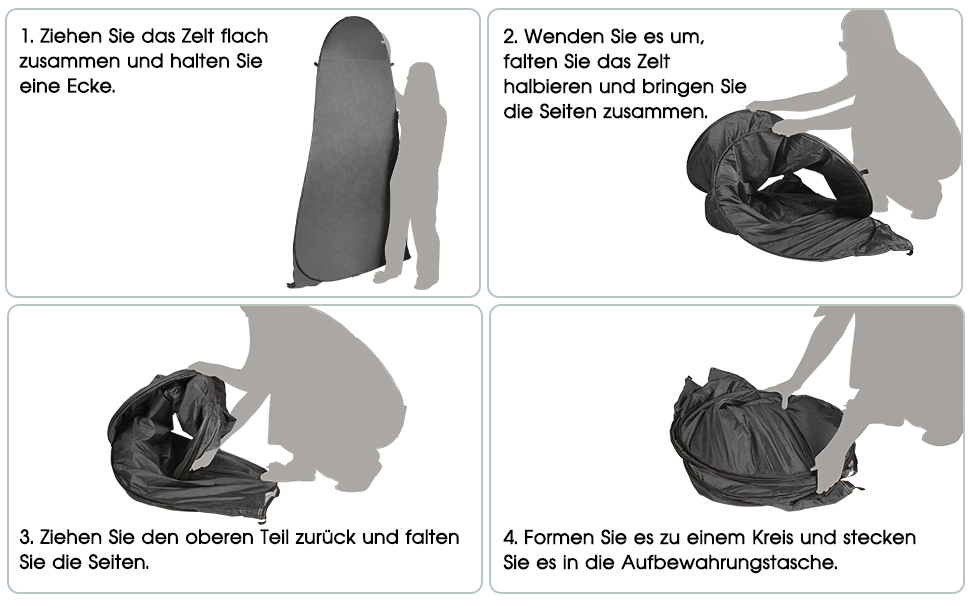 Намет для туалету та душу, переносний, Pop-Up, для кемпінгу та пляжу, з UV захистом 50+, чорний