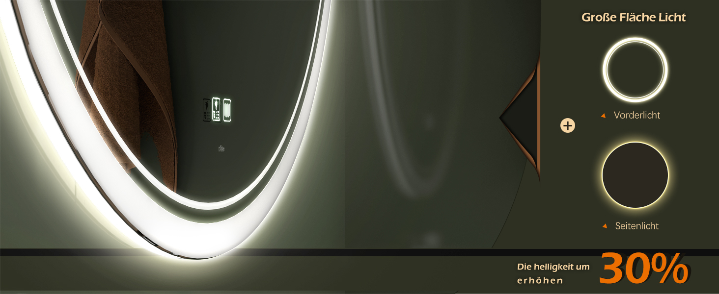 LED дзеркало для ванної кімнати KWW, регульована колірна температура, протитуманне, диммування, 60x60 см