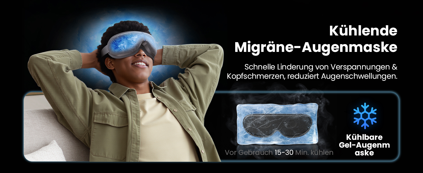 Масажер для очей BOB AND BRAD EyeOasis 3 Elite з підігрівом та охолодженням, маска для очей при мігрені, сухість очей, зняття стресу, покращення сну, сірий колір