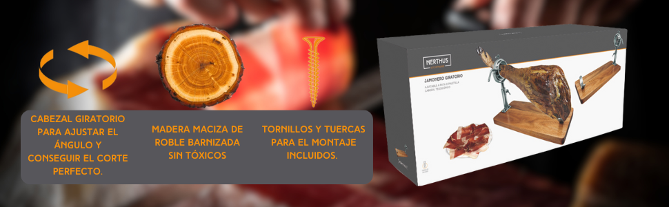 Підставка для шинки NERTHUS FIJ 255, дерево (Уніка, без ножа)