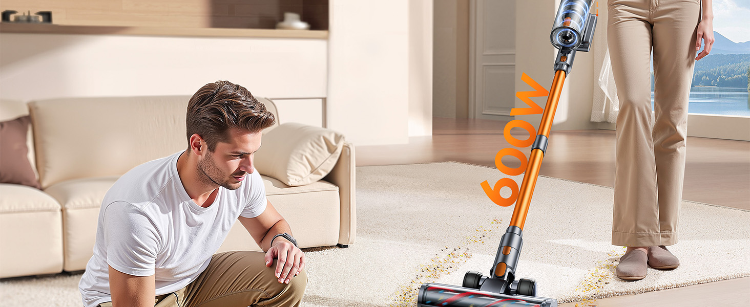 Акумуляторний пилосос SMOTURE 50000 Па, 65 хв роботи, бездротовий, з гнучким шлангом, для дому, шерсті тварин, килимів, авто