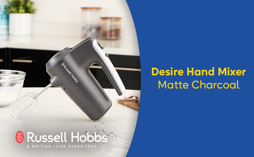 Міксер ручний Russell Hobbs Desire Red 350W з насадками для тіста та збивання, 5 швидкостей + імпульс