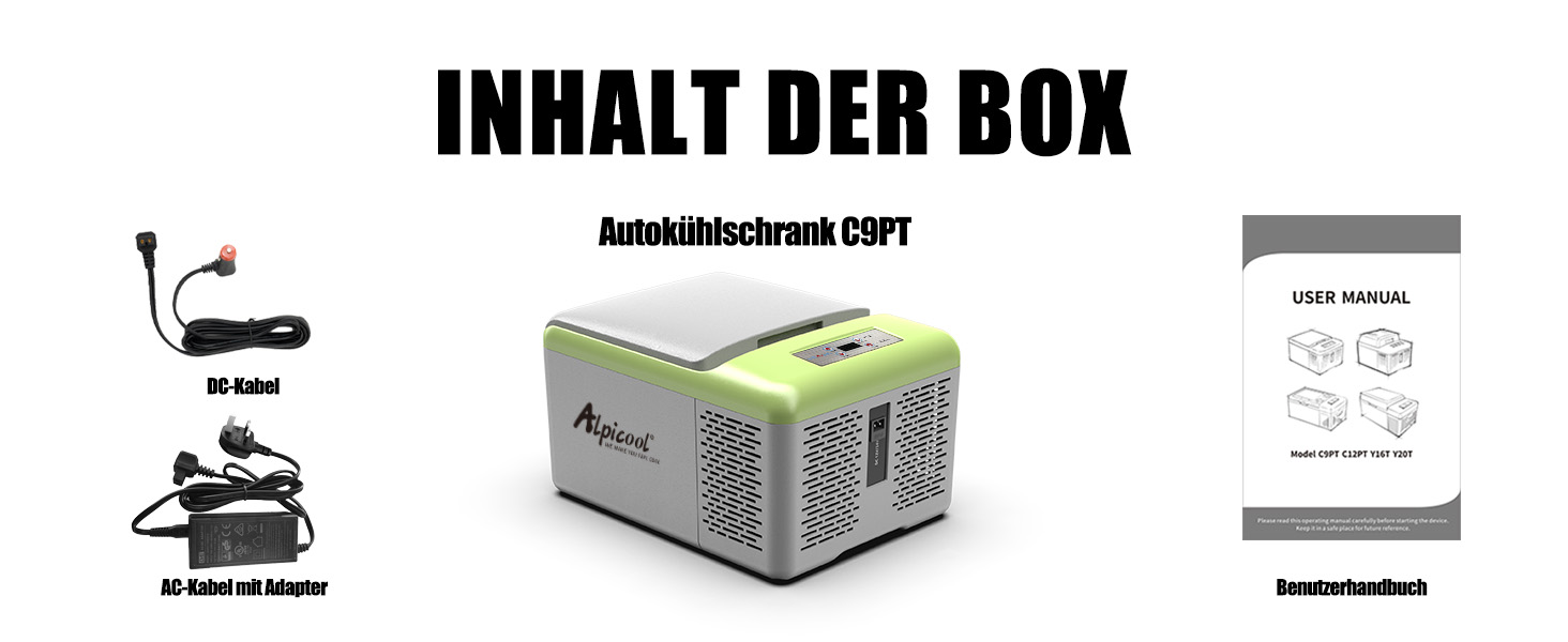 Alpicool C9PT 9L Холодильник Автомобільний 12V з Компресором, для Авто, Кемпінгу, RV, Човнів