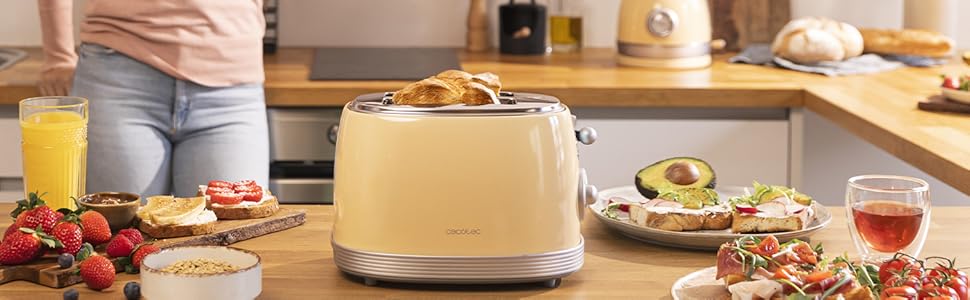 Тостер Cecotec Toast&Taste 800 Vintage Light: 850 Вт, 2 слоти, нержавіюча сталь, зелений, вінтажний стиль