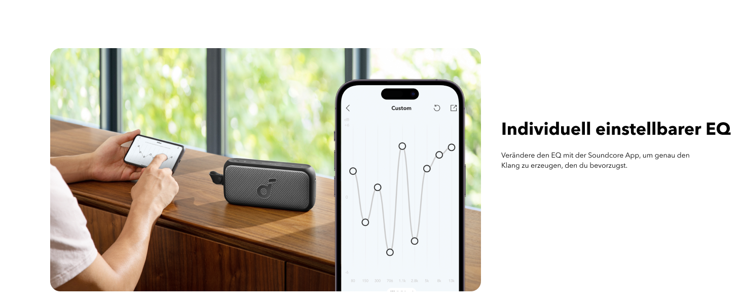 Soundcore Motion 300: Бездроковий портативний Bluetooth-динамік з BassUp, SmartTune, 30W, 13h, IPX7, для дому, саду, кемпінгу та подорожей (Чорний)
