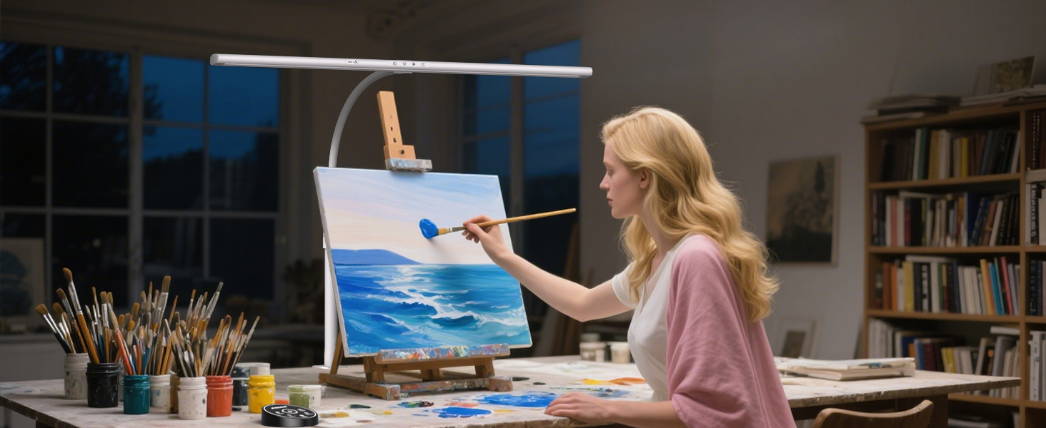 LED настільна лампа EYOCEAN 24W з жестами, 80см, регульоване денне світло, захист очей, для роботи, читання, архітекторів, дизайнерів
