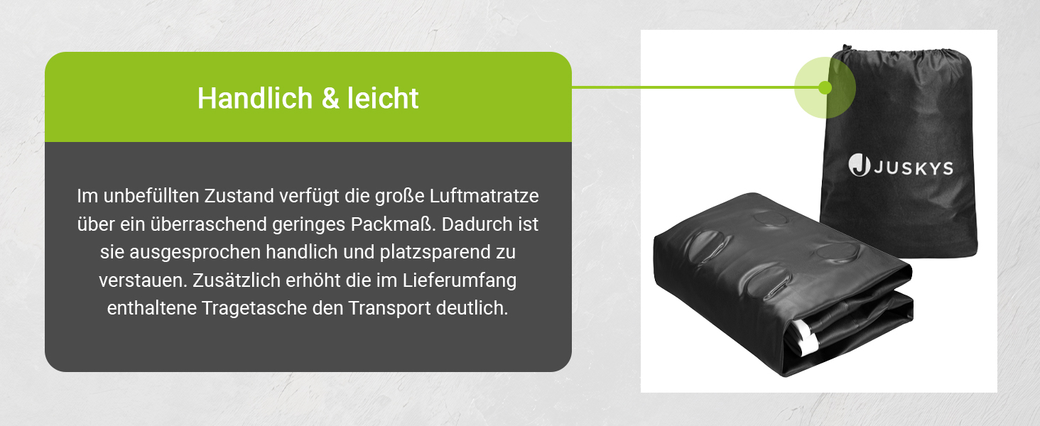 Надувний матрац Juskys 150x200 см з самонадуваємою системою - двомісний, для гостей та кемпінгу, водовідштовхувальний, блакитно-білий