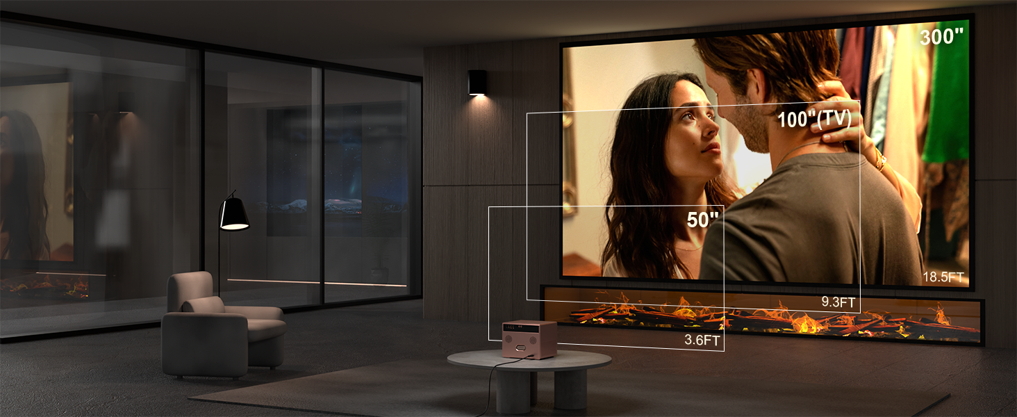 Проектор Mini Beamer 1080P Full HD 23000L з автофокусом, корекцією трапеції, WiFi6, Bluetooth, 4K, 360° обертання для телефону