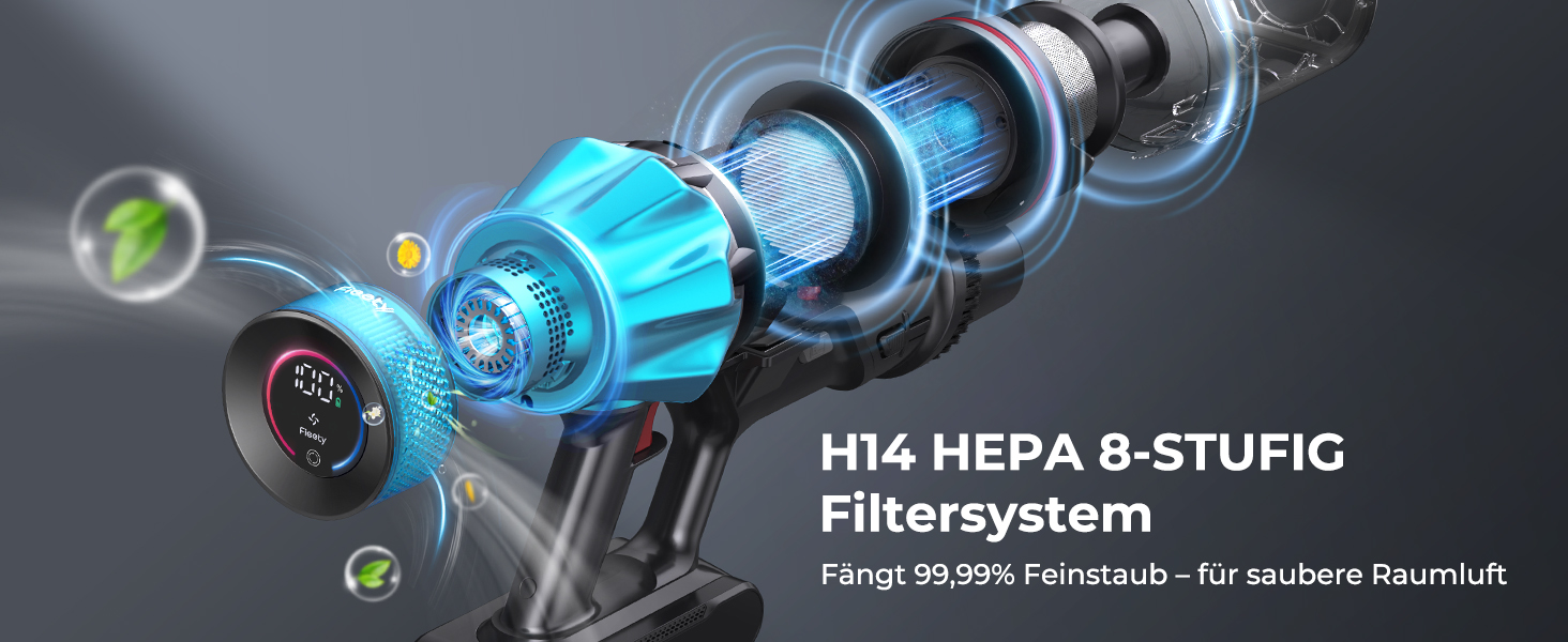 Бездротовий акумуляторний пилосос Fieety 8-в-1: потужне всмоктування 50kPa, 600W, 65 хвилин роботи, 1.6L, без мішка, для дому та авто, з турбощіткою та базою для зарядки. Ідеально для видалення шерсті тварин, килимів та твердих поверхонь.