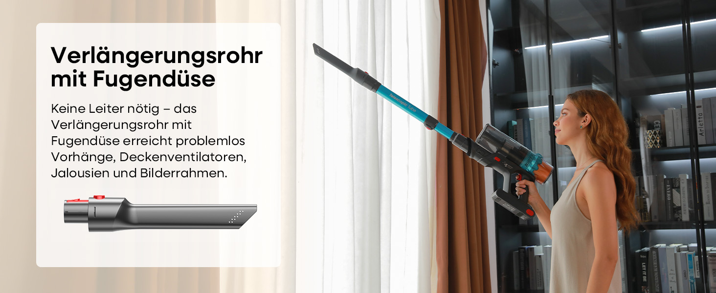 Акумуляторний пилосос ElecKeys K10 50000Pa/580W 70хв, бездротовий з LED дисплеєм, 1.8л, анти-заплутування, для шерсті тварин, килимів, підлоги, авто, синій