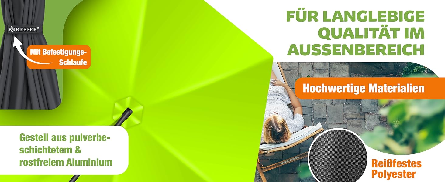 Парасолька від сонця KESSER Ø 350 см, підвісна модель з рукою-кранцем для тераси, балкона та саду, алюмінієвий стійкий каркас, UV-захист, водонепроникна та вітростійка, поворот на 360°, антрацит