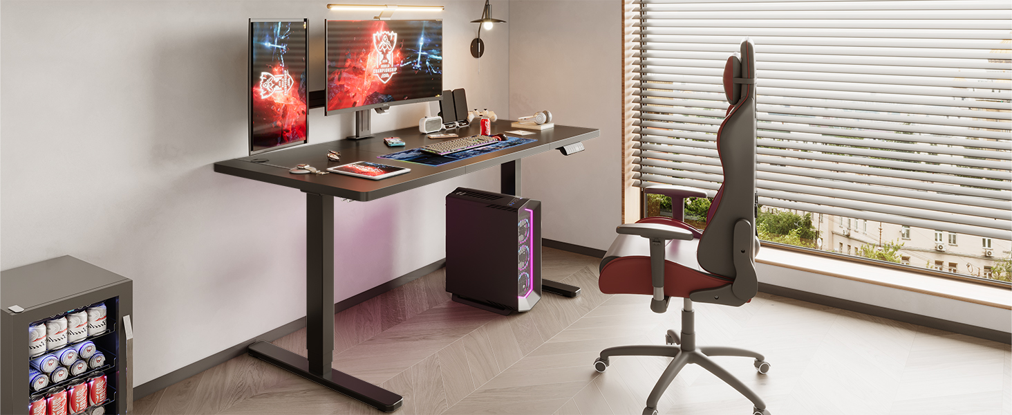 Електричний столик-трансформер Devoko з регулюванням висоти 60-125 см, 3 пам'яті, чорний