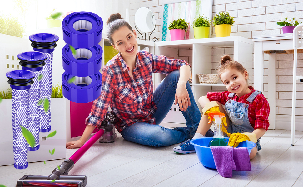 Фільтр для пилососа Dyson SV12, заміна фільтра для пилососа Dyson SV12 миється циклонний пилосос для тварин абсолютна повне очищення Заміна номер частини dy-969082-01 (4 шт.) (V7V8)