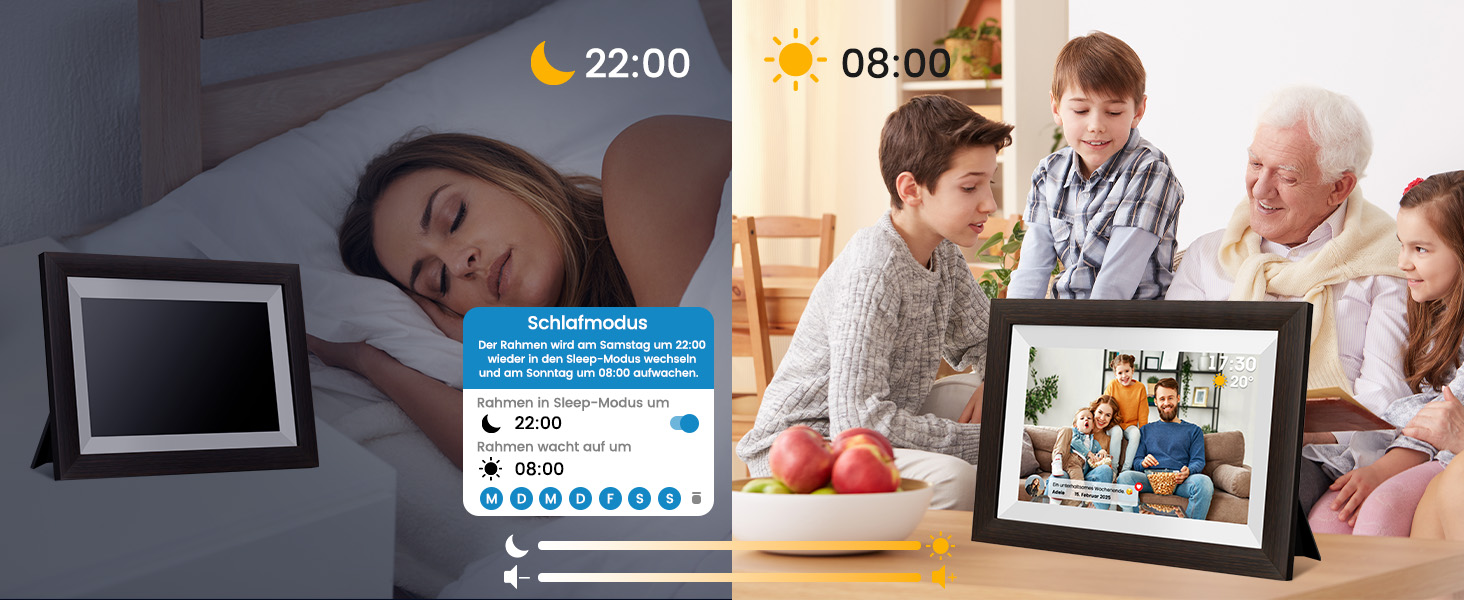 Цифровий фоторамка Mejasg 10.1 дюйма з Wi-Fi, 32GB, IPS сенсорний екран, автоповорот, для фото та відео, з дерева