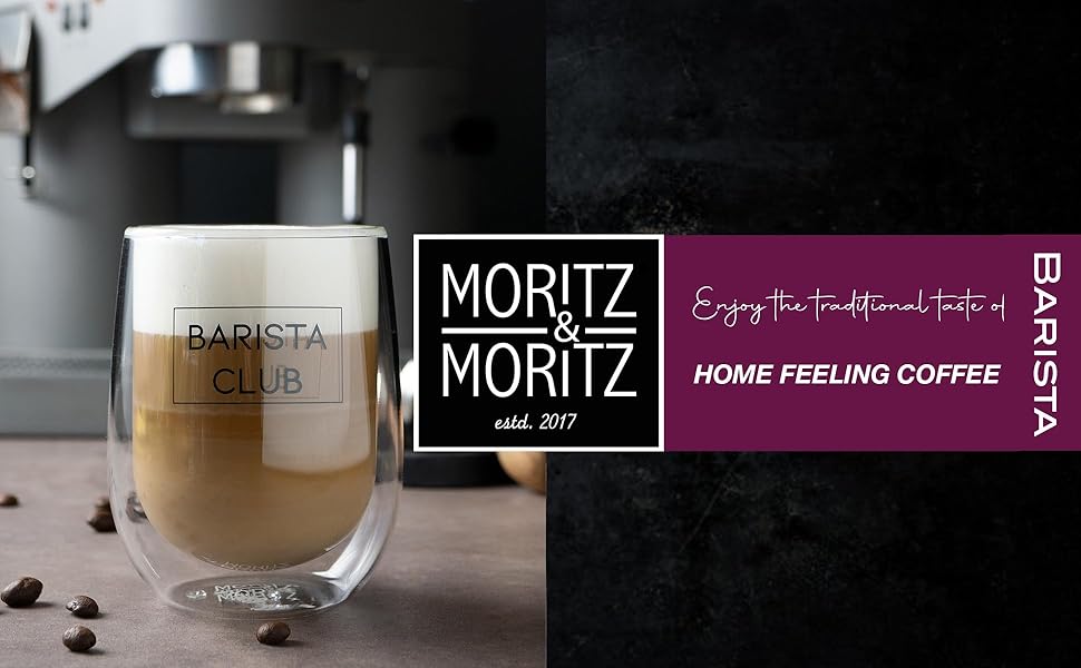 Склянки для кави Moritz & Moritz Barista 2x300 мл з подвійними стінками можна мити в посудомийній машині