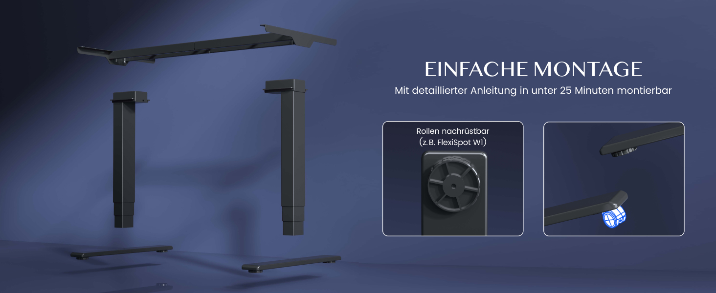 Стол робочий регульований по висоті FLEXISPOT E6, електричний, чорний, 160 кг, USB, пам'ять, LED-дисплей