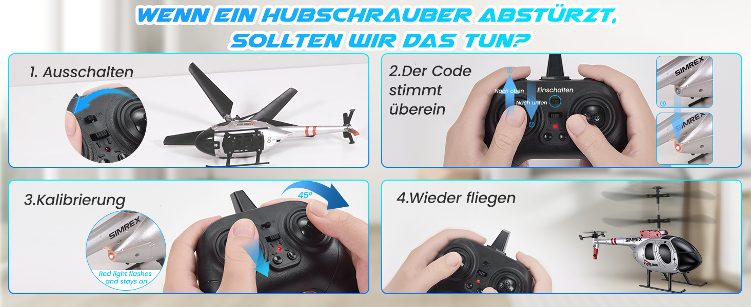 Радіокерований гелікоптер SIMREX 2.4 GHz, 2 швидкості, 20 хв польоту, для хлопчиків та дівчаток