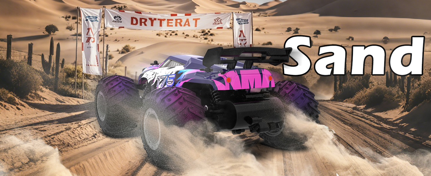 Радіокерований позашляховик FEIMUOSI 1:18 RC Car: LED підсвітка, 2.4GHz, 2 акумулятори, швидкість 20 км/год, для дітей та дорослих, фіолетовий