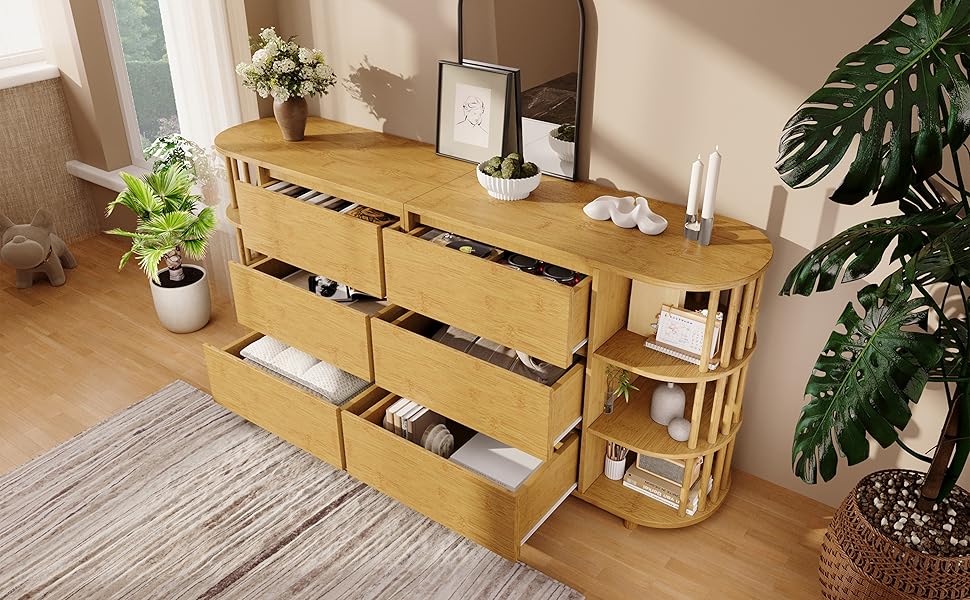 Комод з двома розсувними дверцятами та трьома шухлядами, 140x40x76 см, дерево