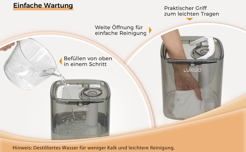 Зволожувач повітря Luxaid HU-802 4.5л з пультом, гігростатом та таймером для спальні та великих приміщень. Тихий зволожувач для дитячої кімнати.