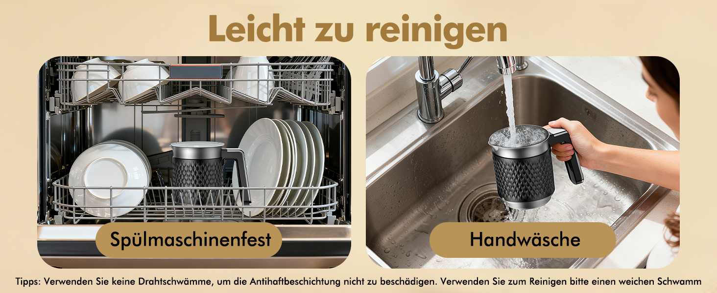 Електричний спінювач молока 5-в-1: автоматичний спінювач молока 350 мл, миється в посудомийній машині, для гарячого та холодного молока, капучино, лате, гарячого шоколаду