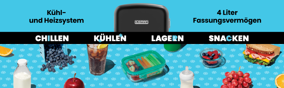 Chefman Iceman – міні-холодильник 4л, з підігрівом, для косметики та перекусів, AC/DC, для дому/авто/спальні