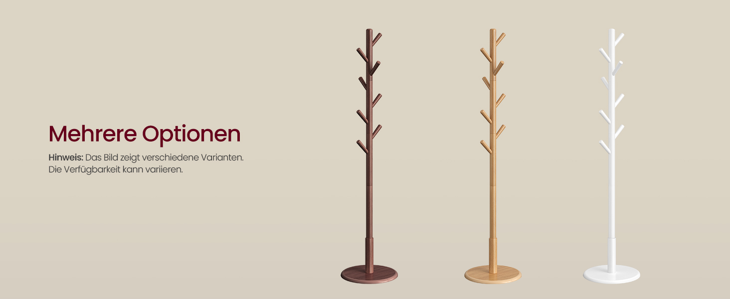 Стійка для одягу VASAGLE, дерев'яна, у формі дерева, з 8 гачками, для передпокою, RCR010B01 (Хмарний білий)