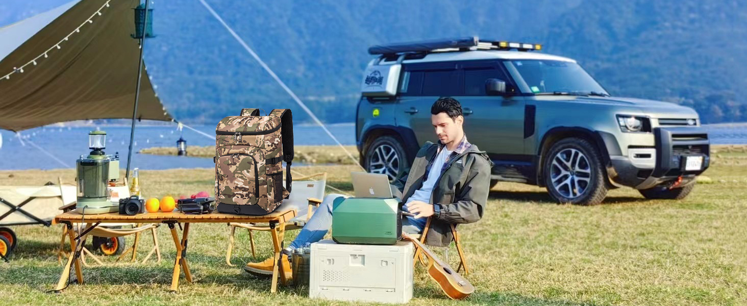 Рюкзак-холодильник Laripwit на 54 банки, 32л, камуфляж - ідеальний для пікніків, походів та кемпінгу