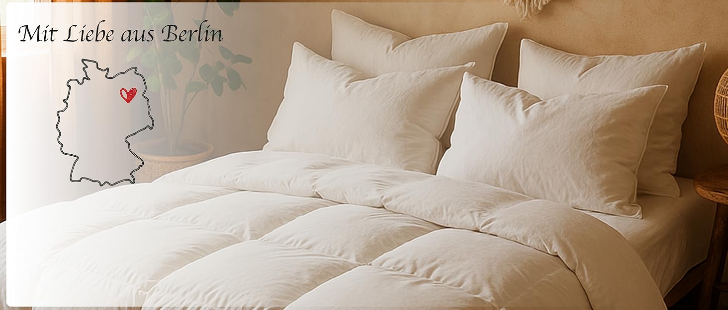 Німецька пухова ковдра 135x200 см: 90% пух, 10% перо, для всіх сезонів, гіпоалергенна, сертифікат Öko-Tex 100, Downpass