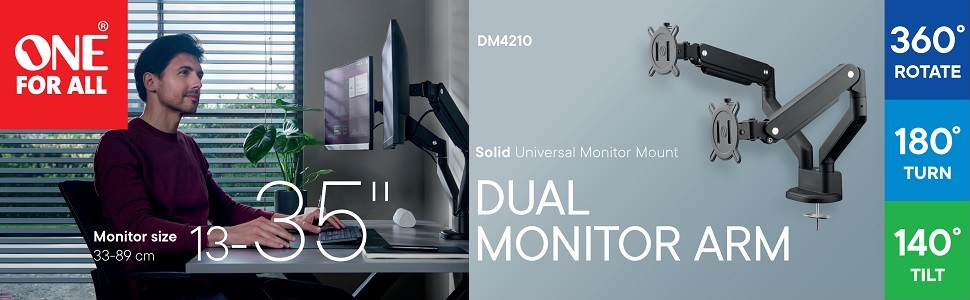 Тримач для монітора One For All DM4120 (Чорний)
