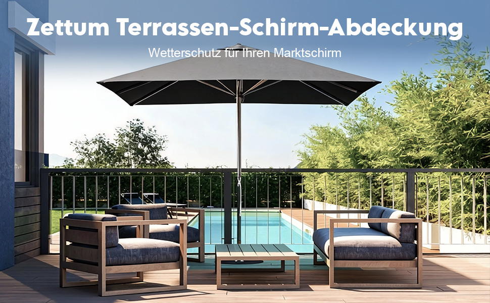 Захисний чохол для парасольки Zettum, 3-4 м, водонепроникний, 600D Oxford PU, UV-стійкий, для саду, 260x42x81/56 см