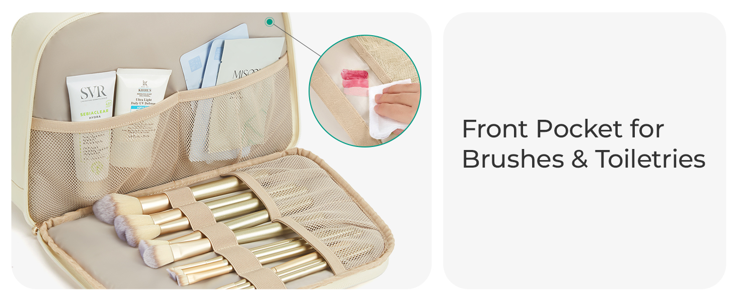 Сумка для косметики BAGSMART для жінок, велика дорожня косметичка, об'ємна косметична сумка, сумка для макіяжу та косметики з ручкою, чорна