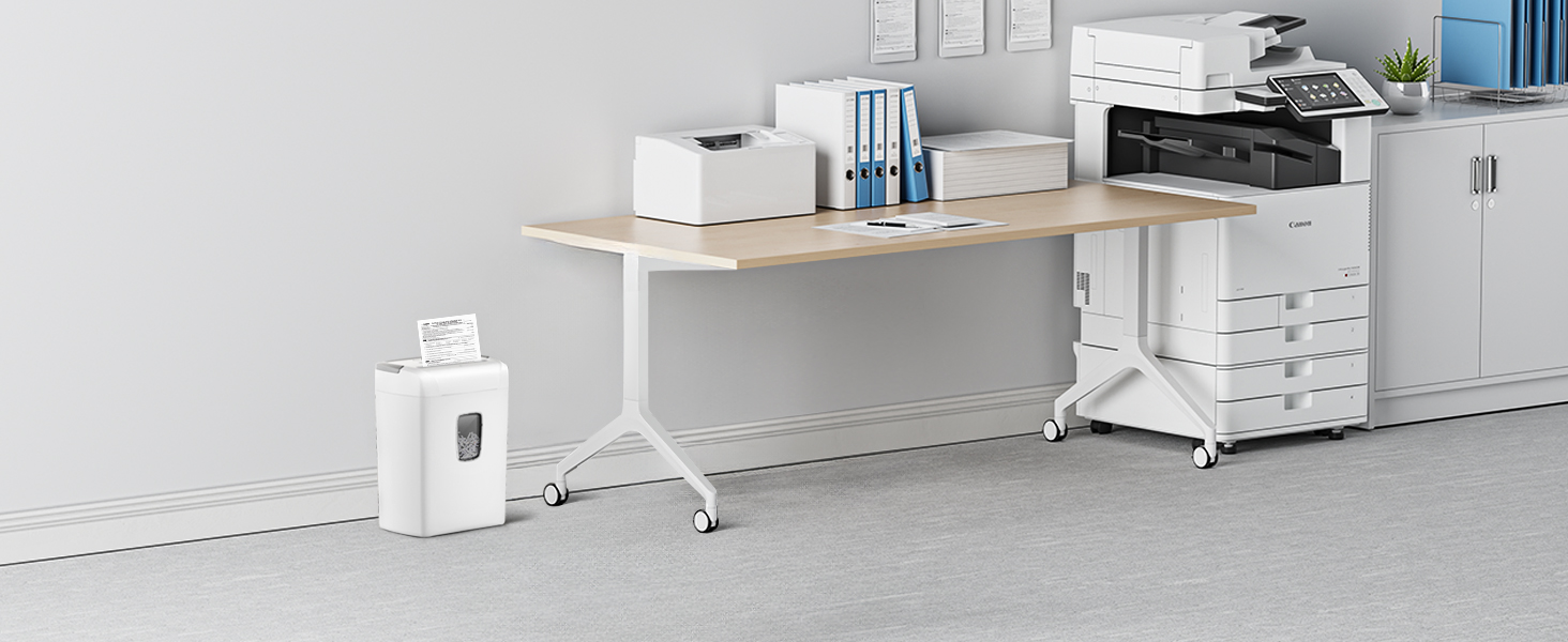 Шредер Bonsaii P4, 12 аркушів, 21 л, знищення карт/CD/скріпок, для офісу та дому