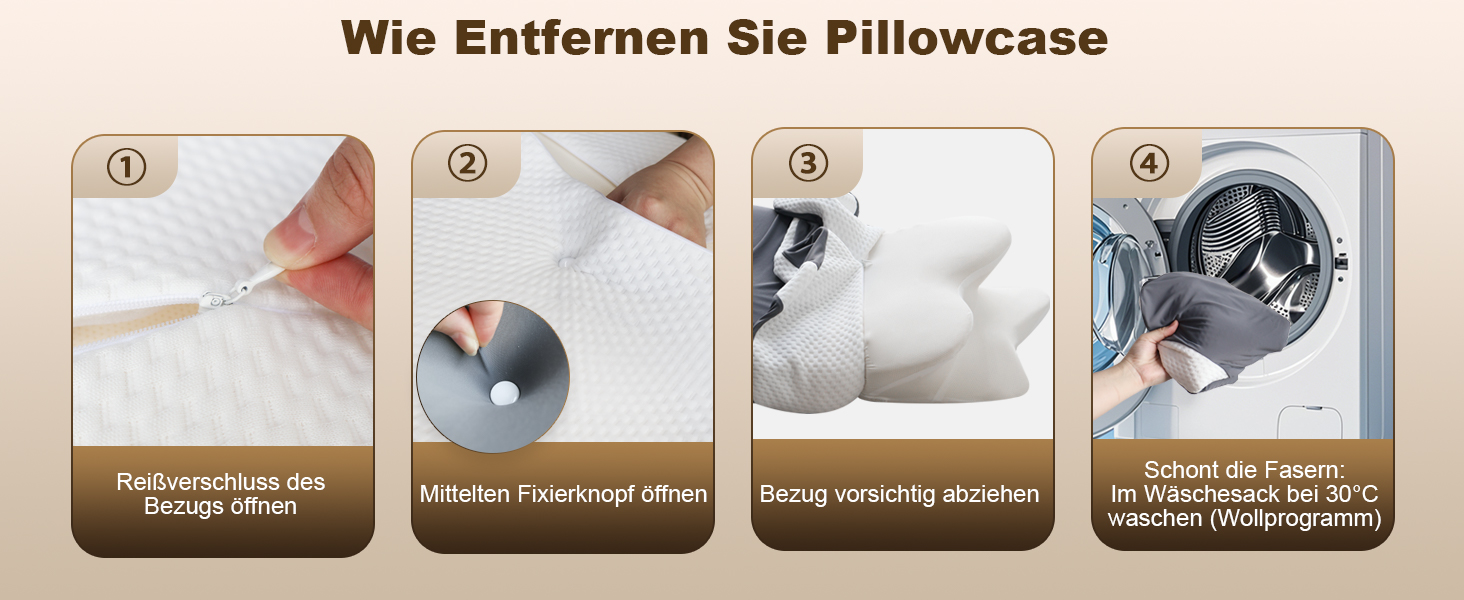 Ортопедична подушка для шиї з Memory Foam, сертифікат Oeko-Tex® | Підходить для сну на боці, спині та животі | Подушка для шиї для алергіків, сірого кольору (1 шт)